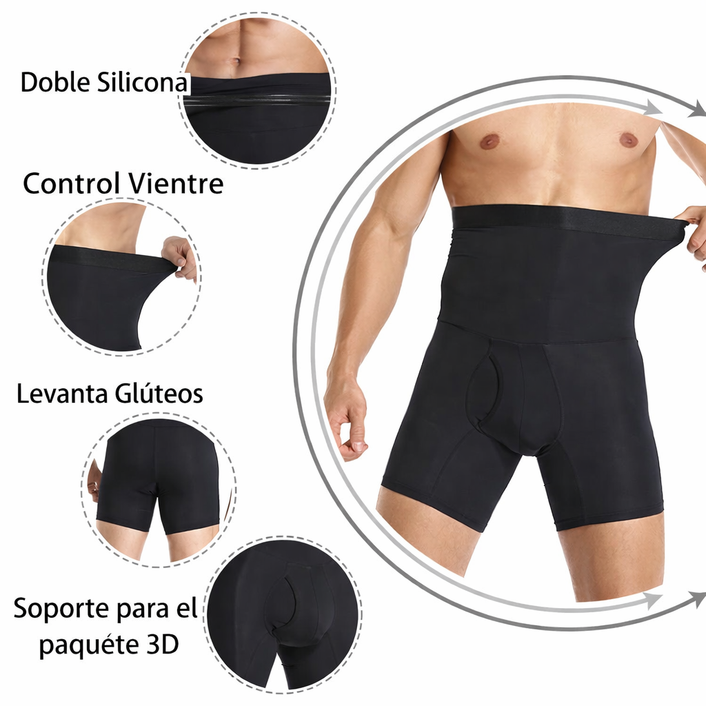 Bóxer Sin Costuras Hombre - Control de Abdomen Cintura Alta